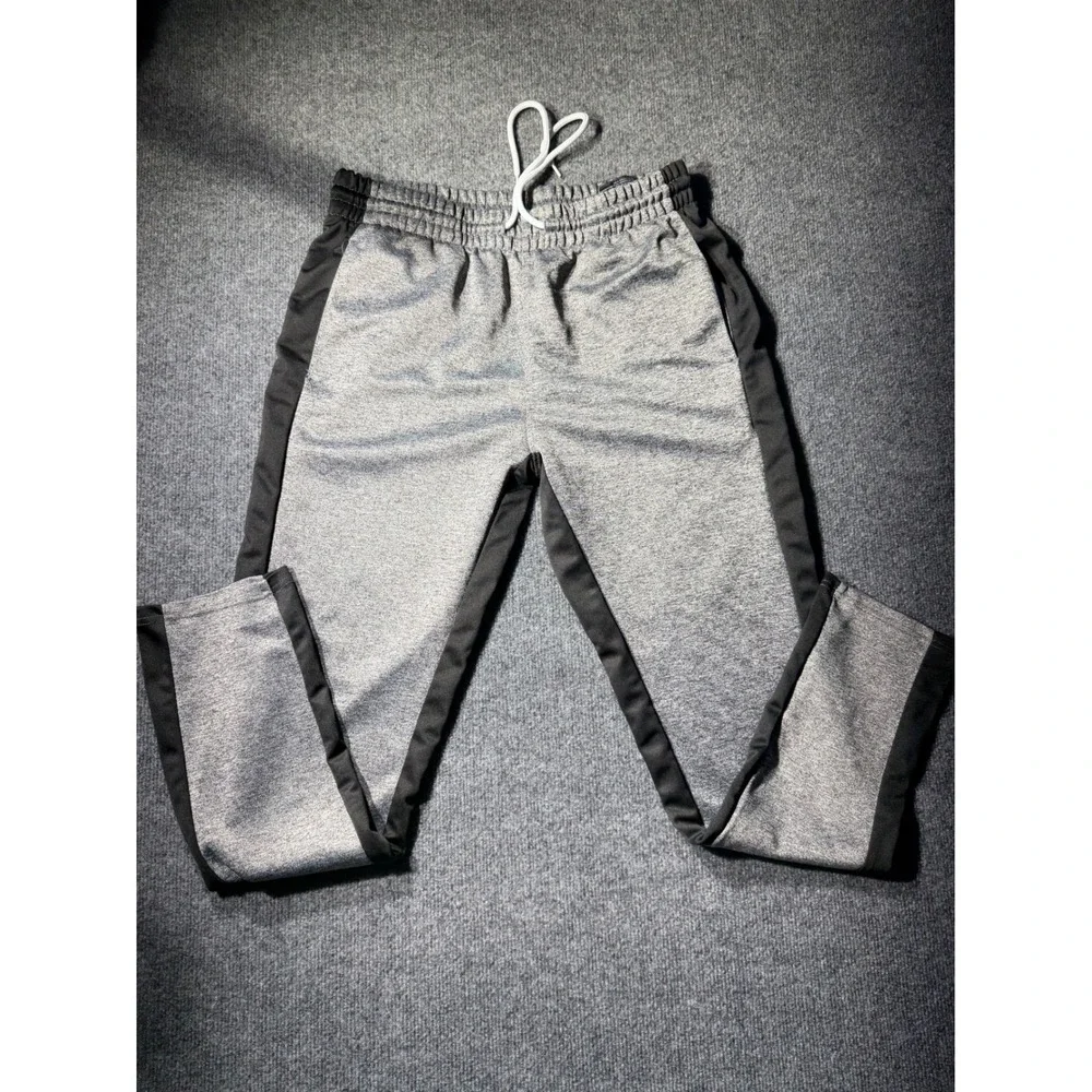 Southpole Mens Gray Black Athletic Track Pants Joggers Size Large Drawstring